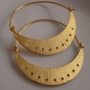 2 pcs, Handmade Gold Vermeil Sterling Silver, Crescent Moon earrings, findings earrings, EW-0038