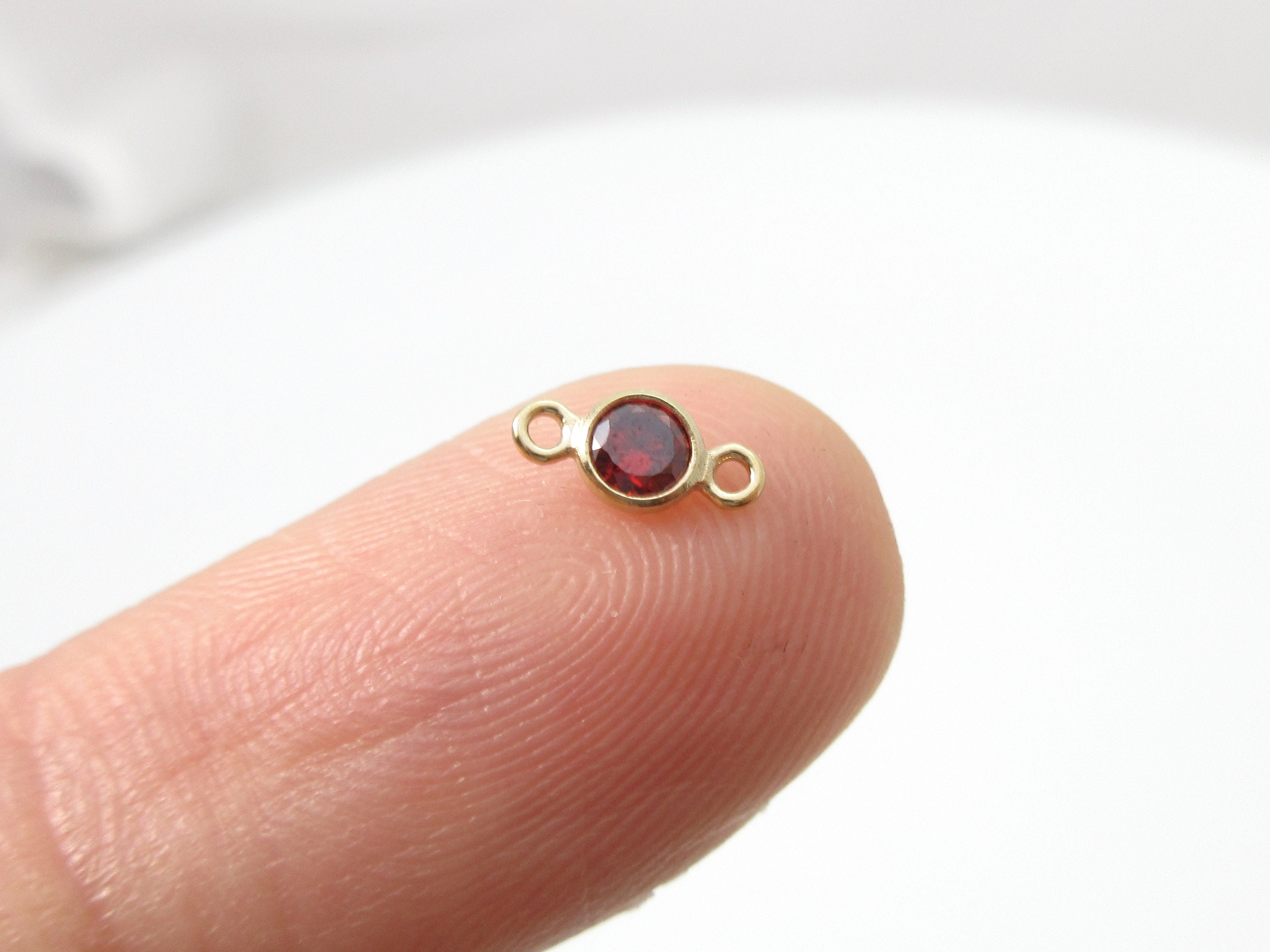 nao様♡14kgf 14K Gold Filled 3mm Tiny Small CZ Birthstone Drop Pendant