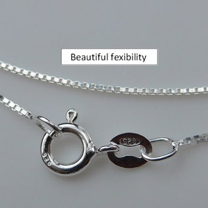 2 pcs - 20 Inches, 1mm 925 Sterling Silver Box Chain, Finished Chain - Made in Italy