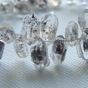 6 pcs / 8-12x5-6mm / Herkimer Diamond Top Drill Rough Nugget / Clear Quartz Crystals / Healing crystals / Natural Crystal / GS-0392