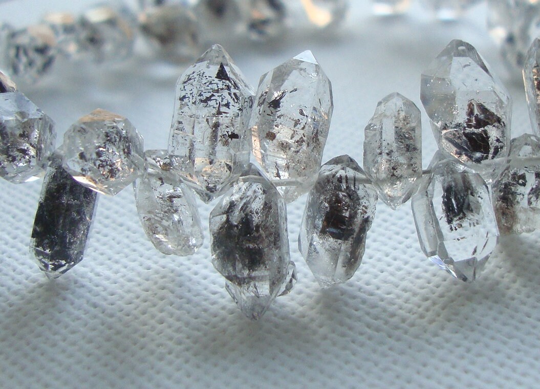 6 pcs / 8-12x5-6mm / Herkimer Diamond Top Drill Rough Nugget / Clear Quartz Crystals / Healing crystals / Natural Crystal / GS-0392