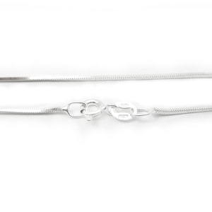 1 pcs, 16&quot;, 40cm, 1mm, 925 Sterling Silver Square Snake Chain, High Quality Finished Chain, Made in Italy, Fine, Dainty, Minimalist