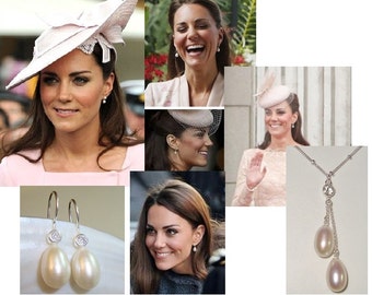 1 pair, 10-12x7.5-8mm, Fresh Water Pearls, Elongated Drop Shape, Half Drilled AAA lustrous, Best for Bridal, June Birthday