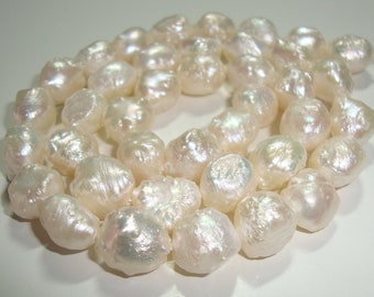 White Rosebud Drusy Druzy Pearl, Fresh Water Rose Bud Pearls, 1/2 Strand, 8-10mm, Lustrous Cultured Baroque Pearls