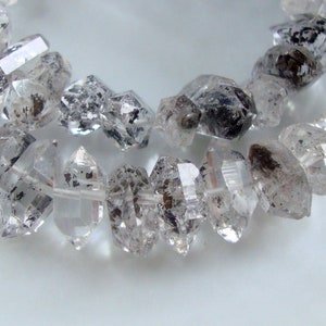 1/2 strand /  7-9x4-5mm Herkimer Diamond Center Side To Silde Drill Rough Nugget / Clear Crystals / Healing Natural Crystal / GS-0478