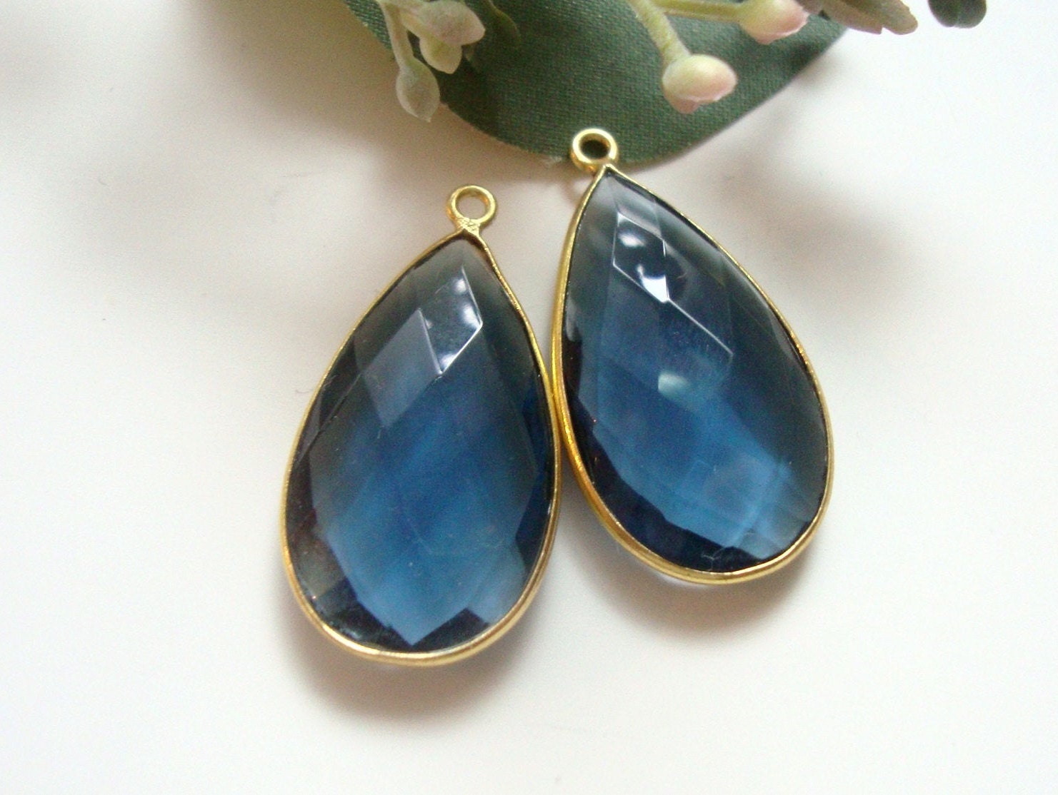 2 Pcs, 25x15mm, Beautiful Kyanite Quartz London Blue Faceted