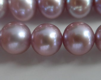 6-7mm, 1/2 strand, True Color Fresh Water Pearl, AAA Natural Mauve Pink Round FreshWater Pearl, Natural Color