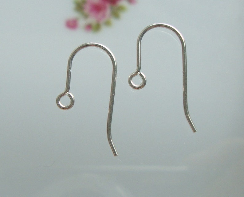 925 Sterling Silver Small French Ear Wire 10 pcs 20.5 gauge 20x10mm EW-0108