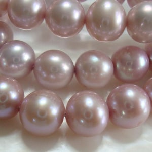 1/2 strand, 7.5 Inch strand, 32 pcs, 6-7mm, True Color Fresh Water Pearl, Natural Mauve Pink Round FreshWater Pearl, Natural Color