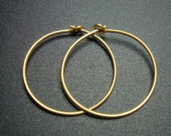 2 piezas, 25 mm, 1 pulgada, calibre 21, aros para pendientes de plata de ley con baño de oro