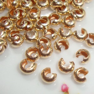 50 pcs, 3mm 14K Gold Filled Crimp Cover bead, CC-0105