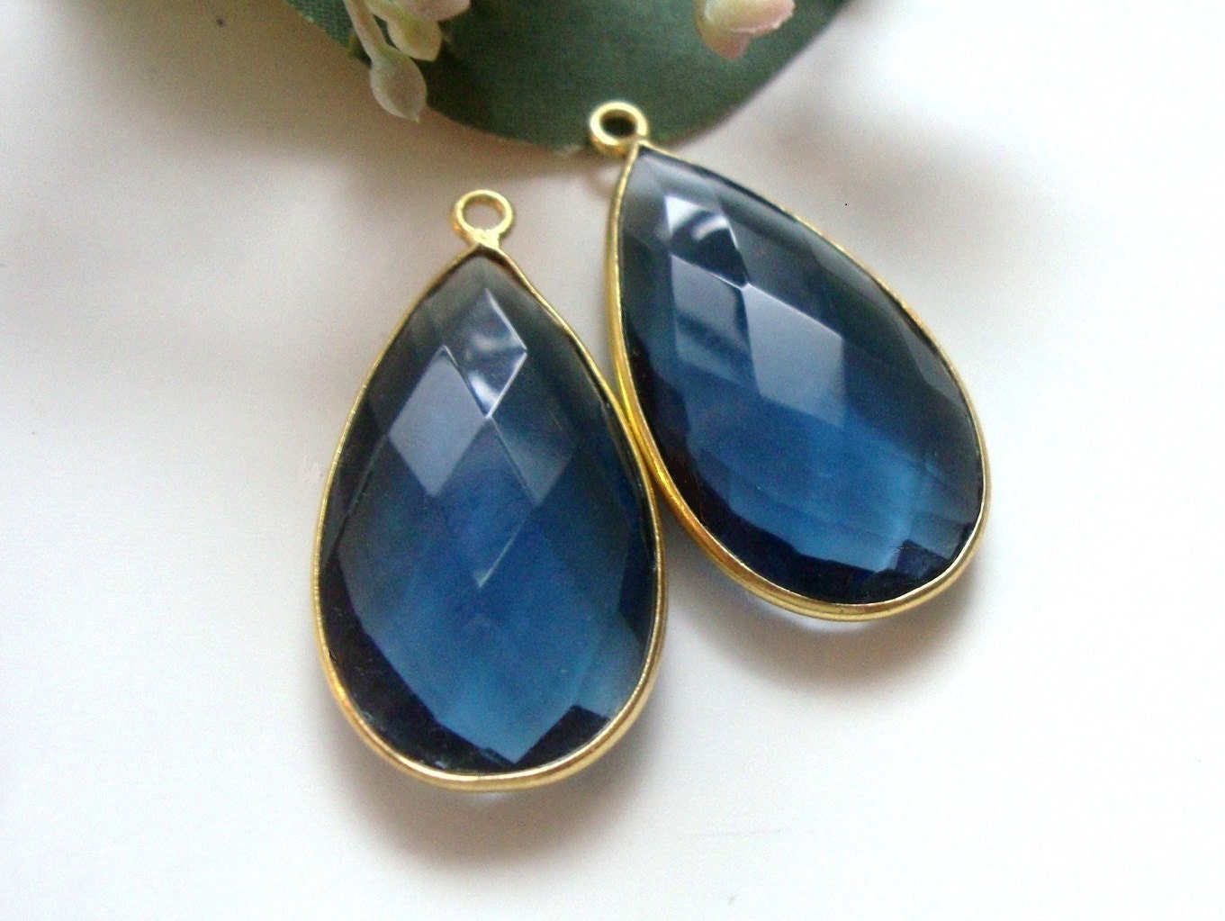2 Pcs, 25x15mm, Beautiful Kyanite Quartz London Blue Faceted