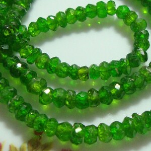 3 mini strand, 31-32 beads, 3.5-4mm Organic cut Chrome Diopside Faceted Rondelle Bead image 4