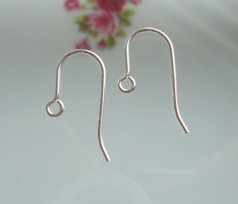925 Sterling Silver Small French Ear Wire 10 pcs 20.5 gauge 20x10mm EW-0108