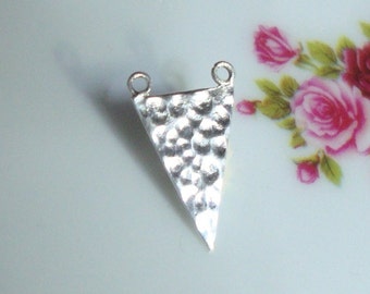 2, 4, 10 pcs, 18x10mm, Hand Hammered 925 Sterling Silver Triangle Pendant, Stamping Triangle, Double Bail - PC-0166