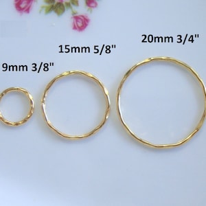 Novo design, anéis texturizados lindos em ouro vermeil sobre prata esterlina, argolas grandes, CC-0043