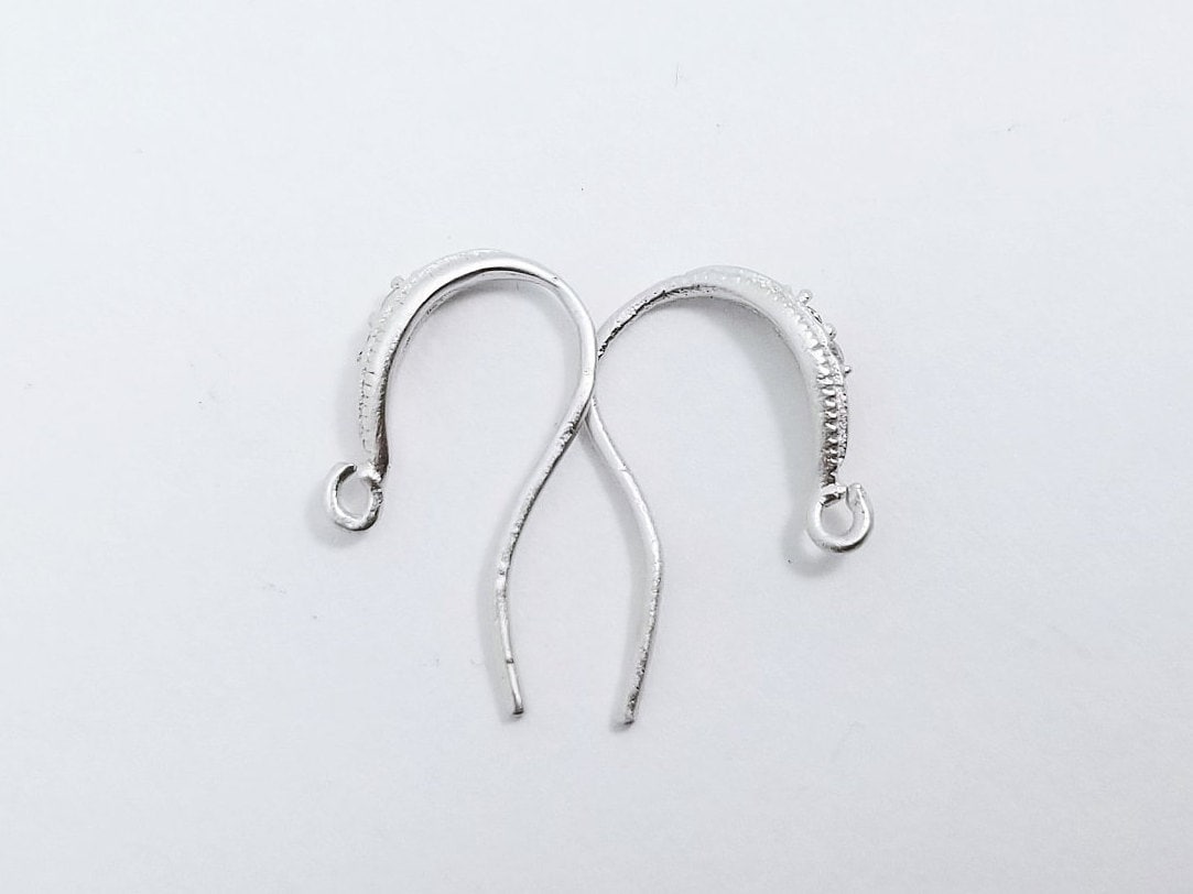2pcs, 15x11mm, Silver French Ear Wire With Crystal CZ, EW-0105 - Etsy