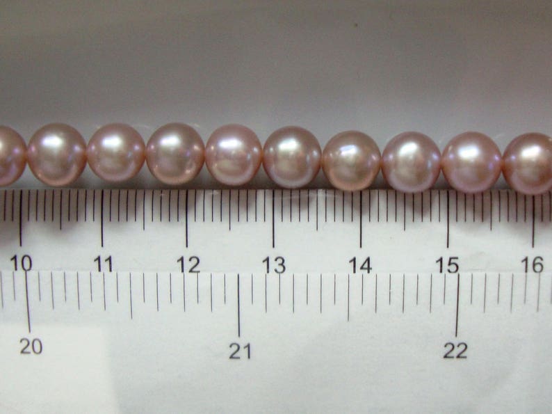 12 pearls, Round Freshwater Pearl, True color, Metallic luster Mauve Pink Fresh Water Pearl, MP78 image 4