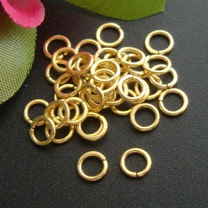 4mm, 22ga gauge, Handmade Gold Vermeil Sterling Silver Open Jump Ring, 4jo22