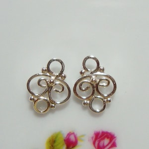 12, 24, 48pcs,  9x7mm, Sterling Silver Tiny Filigree Small connector link, PC-0010