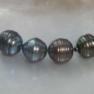 Reduced from 79.00, 10-10.5x11-12mm, 4 pcs, Genuine Tahitian Pearl, Amazing Lustrous, Black Baroque Tahitian Pearl, A4