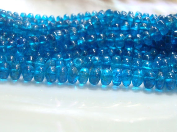 4.5 mm Neon Blue Apatite Faceted Blotter Perles 6" Strand 