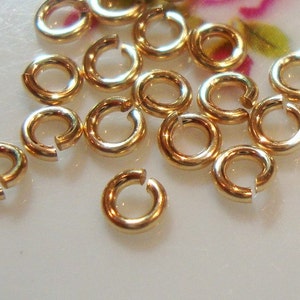 20 pcs, 3.5mm, 20.5 ga, 14k GOLD Filled Click and Lock Jump Rings, Open Jumprings Strong Lock