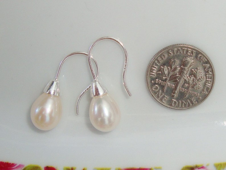 2 pcs, 19x12mm, 18K Gold Plate Sterling Silver Earrings Findings, French Hook Cone Bead Cap Peg for Half Drilled Beads and Pearls, EW-0166 image 9