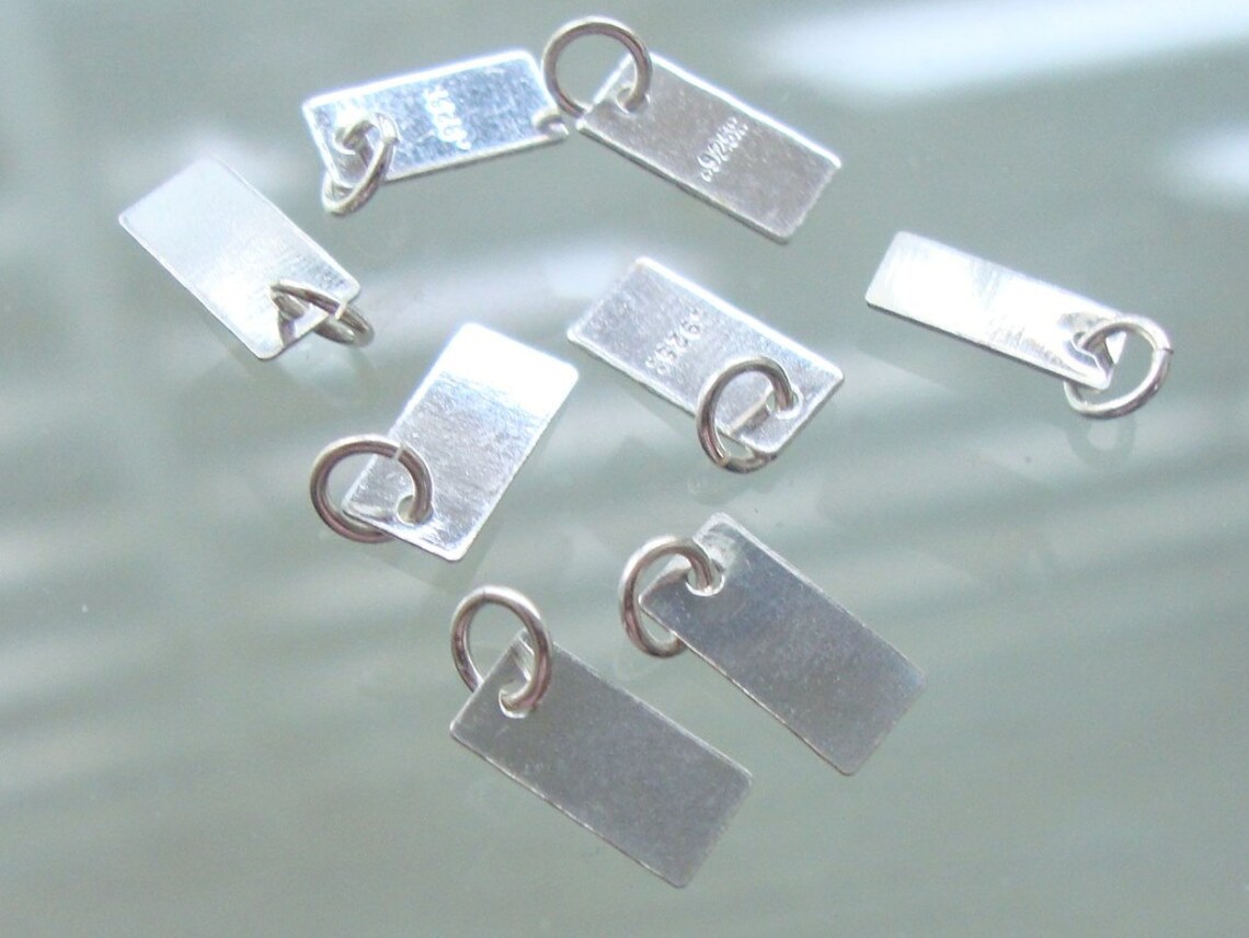 Sterling Silver Rectangular Quality Tag 4x8mm 4mm Open Jump - Etsy