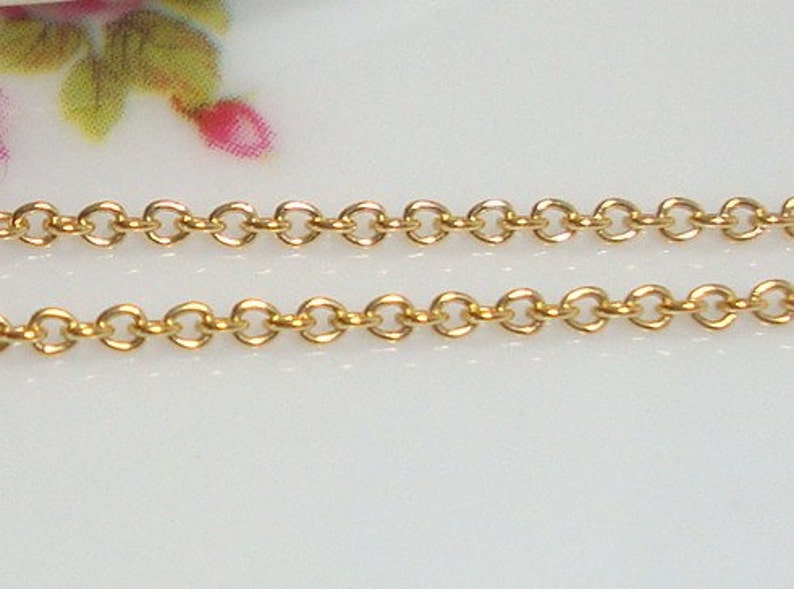 14k Gold Filled Quality Pretty Small Cable Chain Fine but Sturdy Bulk 10 ft 1mm