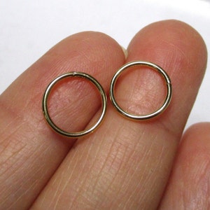 1 pair, 1/20 14K Gold Filled Stamped, 12mm Round Sleeper Earring Hoop, Simple Endless Hoop Earring, EW-0187