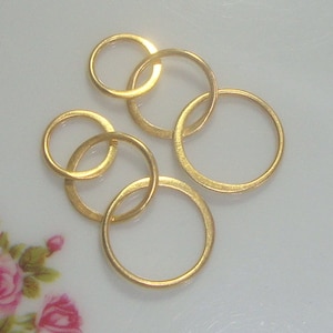 4 pc, 26x12mm, 18 Gauge, Gold Vermeilover Sterling Silver 3 Eternal Circles, Triple circles Link, Infinity, Past Present Future, Minimalist