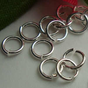 bulk 50pcs, 6mm, 22ga gauge, 925 Sterling Silver Click and Lock Jump Rings, Open locking Jump rings