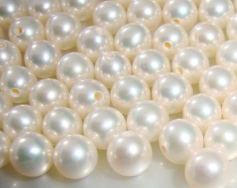 1,5 pairs, 5.5- 6mm, AAA Natural Fresh Water Pearl, Half Drilled Round Creamy White FreshWater Pearl, Earrings Ear Studs pearls