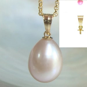 1 pc, Solid 14K Gold Bail with 3.0mm cup Twist Peg Pendant Finding, For Half drilled beads and pearls, CC-0387