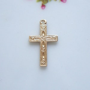 1 pc, 14K Gold Filled Cross Charm, 19x10mm, PC-0420