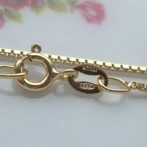 1 pc, 18 Inches, 1mm Medium Weight, 18K Gold over 925 Sterling Silver Box Chain, Finished Chain, MW, Made in Italy image 5