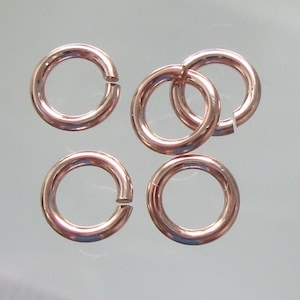bulk 10-20 pcs,6mm, 18ga  gauge, locking ring, 14k ROSE GOLD Filled Click and Lock Jump Rings, Open locking Jumprings, strong jump ring