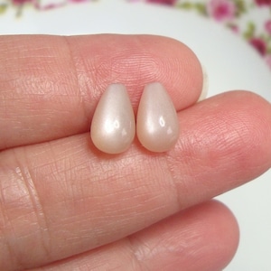 One Pair, 6x10mm, AAA Luminous Peach Moonstone Half Top Drilled Smooth Teardrops Briolette, June Birthstone, GS-0038