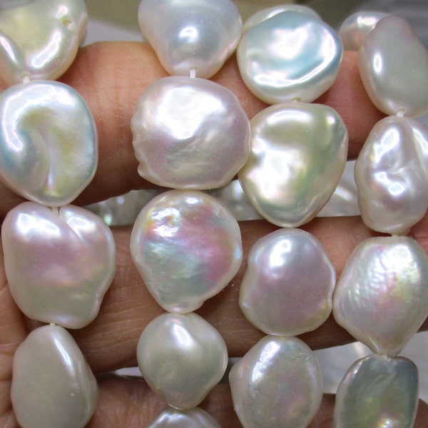 Keishi Pearl, Thick Pebble Natural Freshwater Pearl, Reborn Baroque Pearl, Top Quality Organic Pearl, Rainbow Hue Iridescent, P-0211