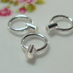 2 pc's, 7 mm Ring, 18 meter 1mm dik, 3.0x2.0mm Crimp kraal met 1.5mm ID, Anti-Tarnish, CC-0033