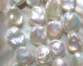 6 pcs, Keishi Pearl, Pebble Natural Fresh Water Pearl, Keshi Freshwater Pearl, Top Quality Organic Pearl, Rainbow Hue Iridescent