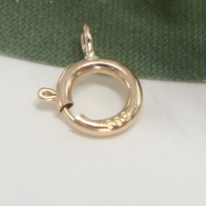 1 pièce, 5,5 mm, fermoir à ressort en or jaune massif 14 carats avec anneau fermé, CC-0313