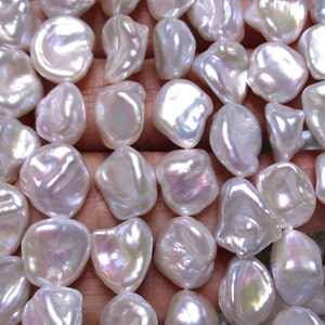 4-8&quot; Strand, 9-11mm Lustrous Pebble Nuggets Natural FreshWater Keshi Pearl, Top Quality Keishi Organic Pearl, Rainbow Hue Iridescent, P-0119