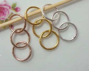 9x20mm, 18 Gauge, 1mm thick, Sterling Silver 3 Eternal Circles, 3 circles Link, Infinity, Minimalist, CC-0053