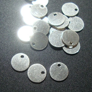 Sterling Silver Sequin Disc Tags, 10 pcs, 6mm, 24g gauge, Stamping disc, High Polished