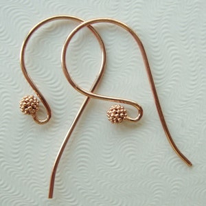 1 pair, Handmade 18K Rose Gold Vermeil  Fancy French Earwire with cluster beads, EW-0010