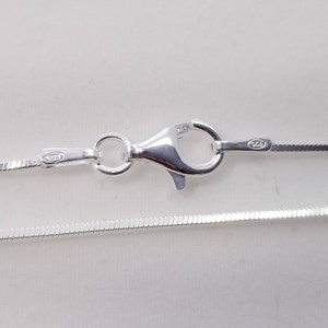 1 pcs, 18&quot;, 45cm, 1mm - 925 Sterling Silver Square Snake Chain, High Quality Finished Chain, Lobster Clasp, Made in Italy