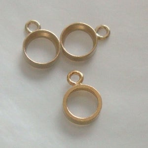 2 pezzi, castone riempito in oro 14K, 4 mm, incastonatura a goccia rotonda, CC-0048