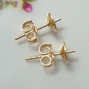 1-10 pairs,14K Gold Filled 5mm cup and Post complete with ear nuts, EP-0038